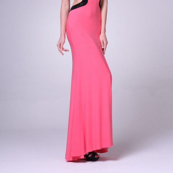 Halter Neck Sheath Shape Long Evening Dress CD8110 - Picture 4 of 5